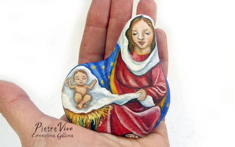 Madonna dipinta su sasso