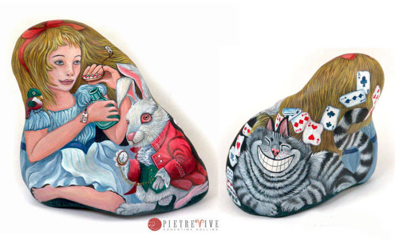 Favola di sasso Alice nel paese delle meraviglie