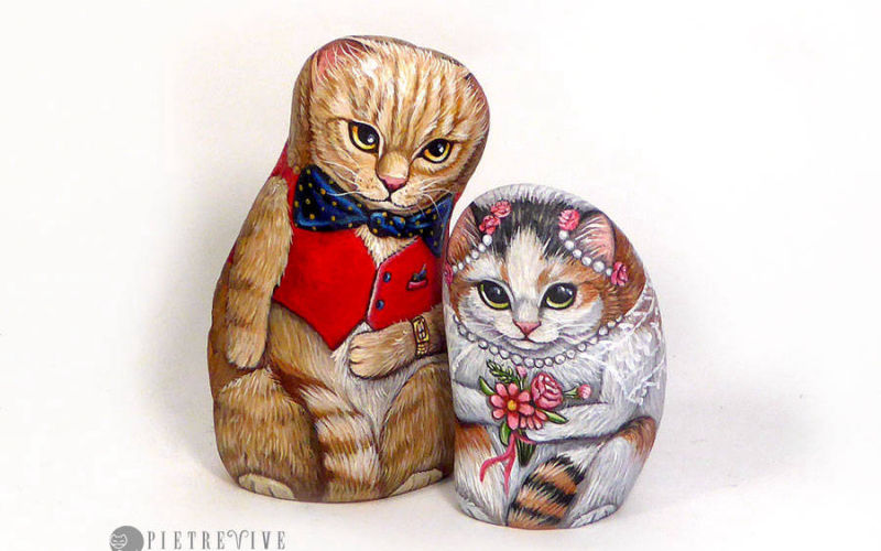Sassi cake topper gatti sposi