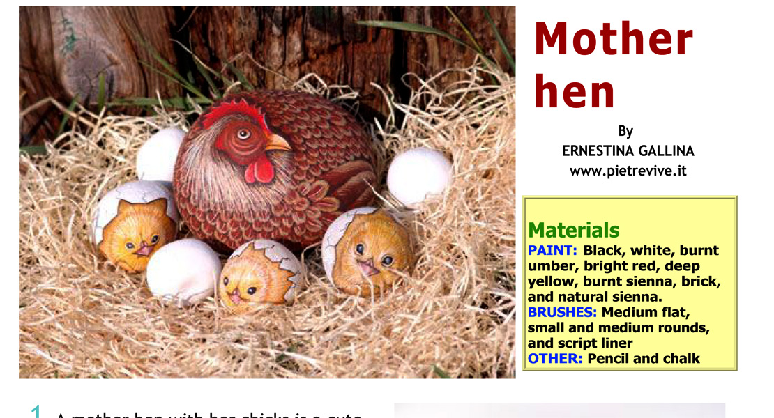 How to paint a hen on stone-pdf/Come dipingere una gallina
