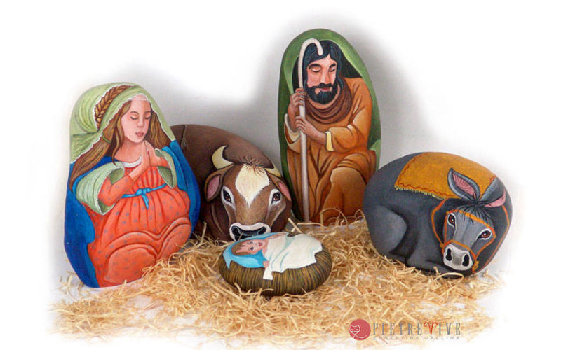 figure per il presepe sassi dipinti