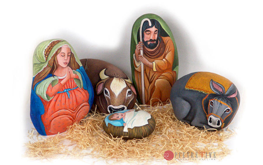 figure per il presepe sassi dipinti