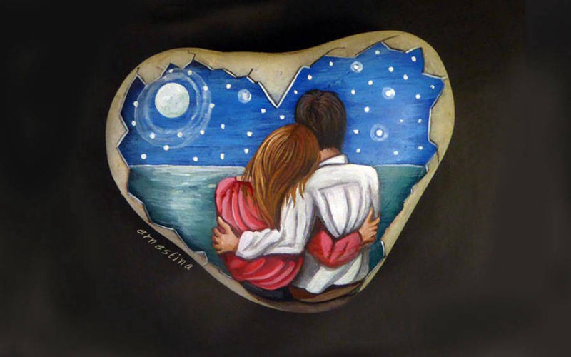 San Valentino sassi dipinti