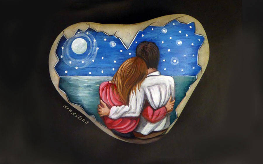 San Valentino sassi dipinti