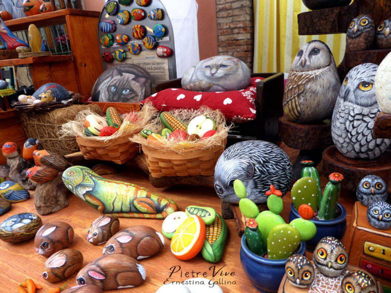 Sassi dipinti mercatino di opere originali
