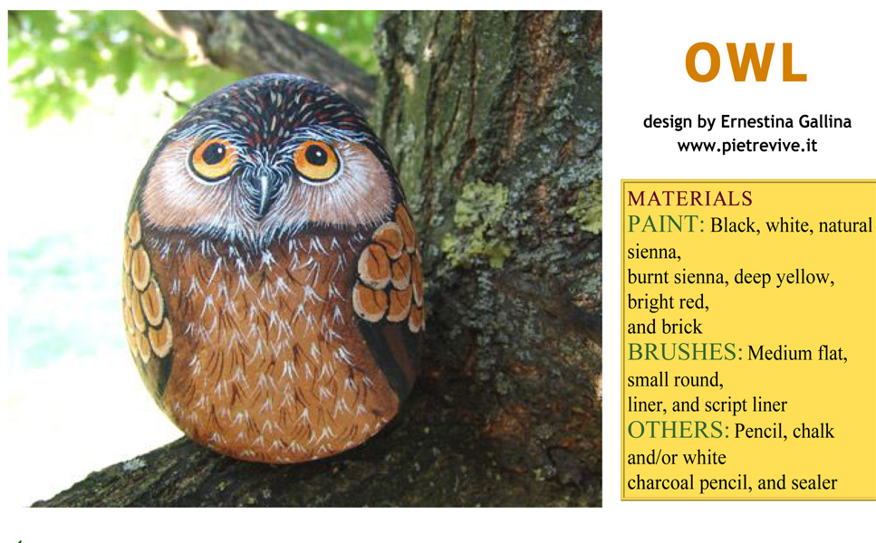 How to paint an owl on rock - come dipingere un gufo